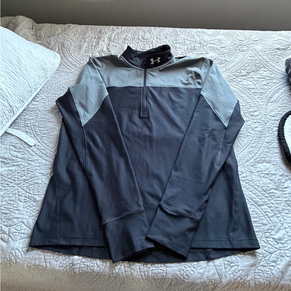 Under Armour Black and Gray Half-Zip Athletic Pullover